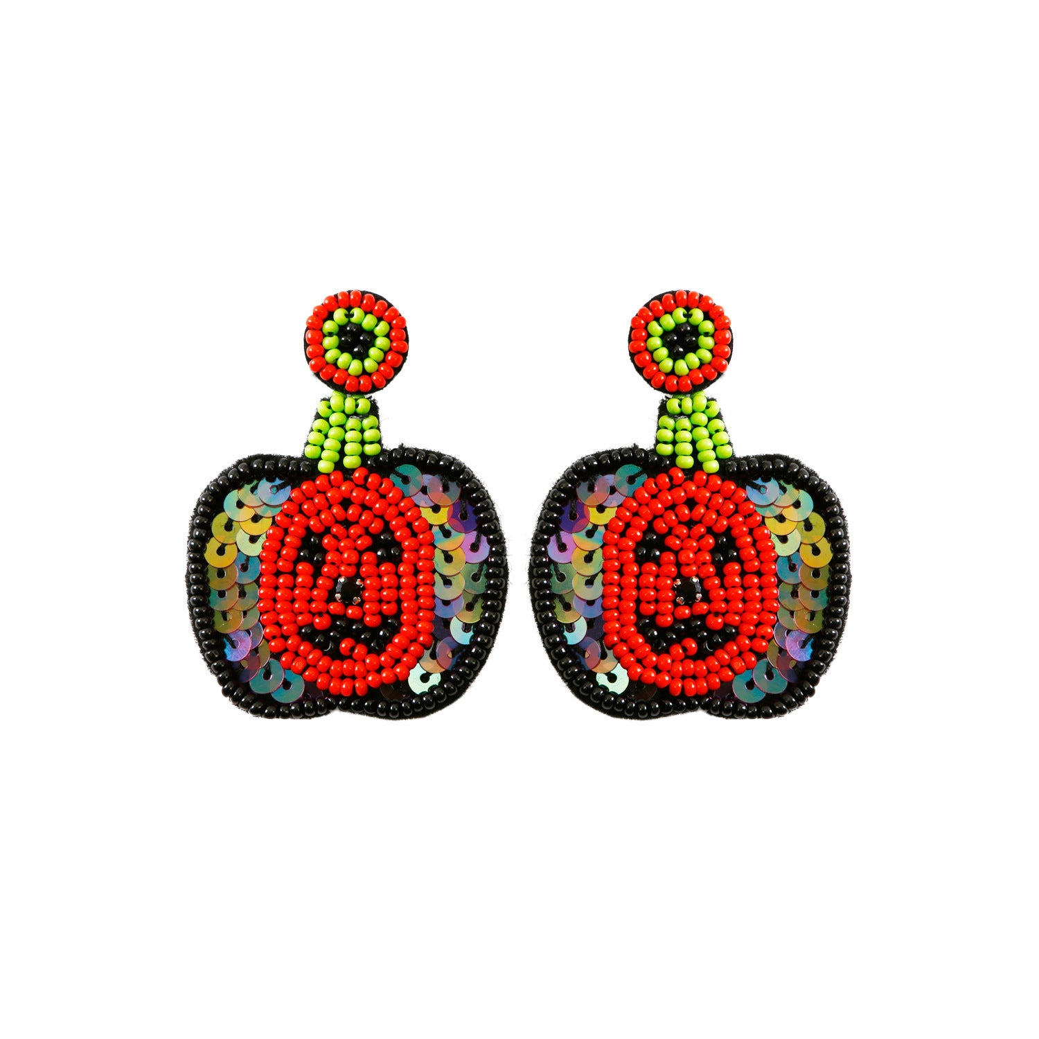 Wholesale Halloween Hat Ghost Creative Rice Bead Pumpkin Bat Exaggerated Earrings